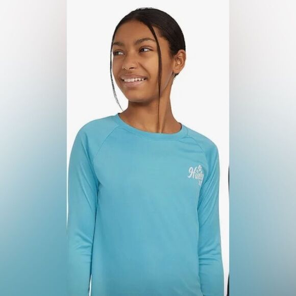 Hurley Youth Girl's Long Sleeve UPF 50+ Moisture Wicking Swim Top - Picture 1 of 3
